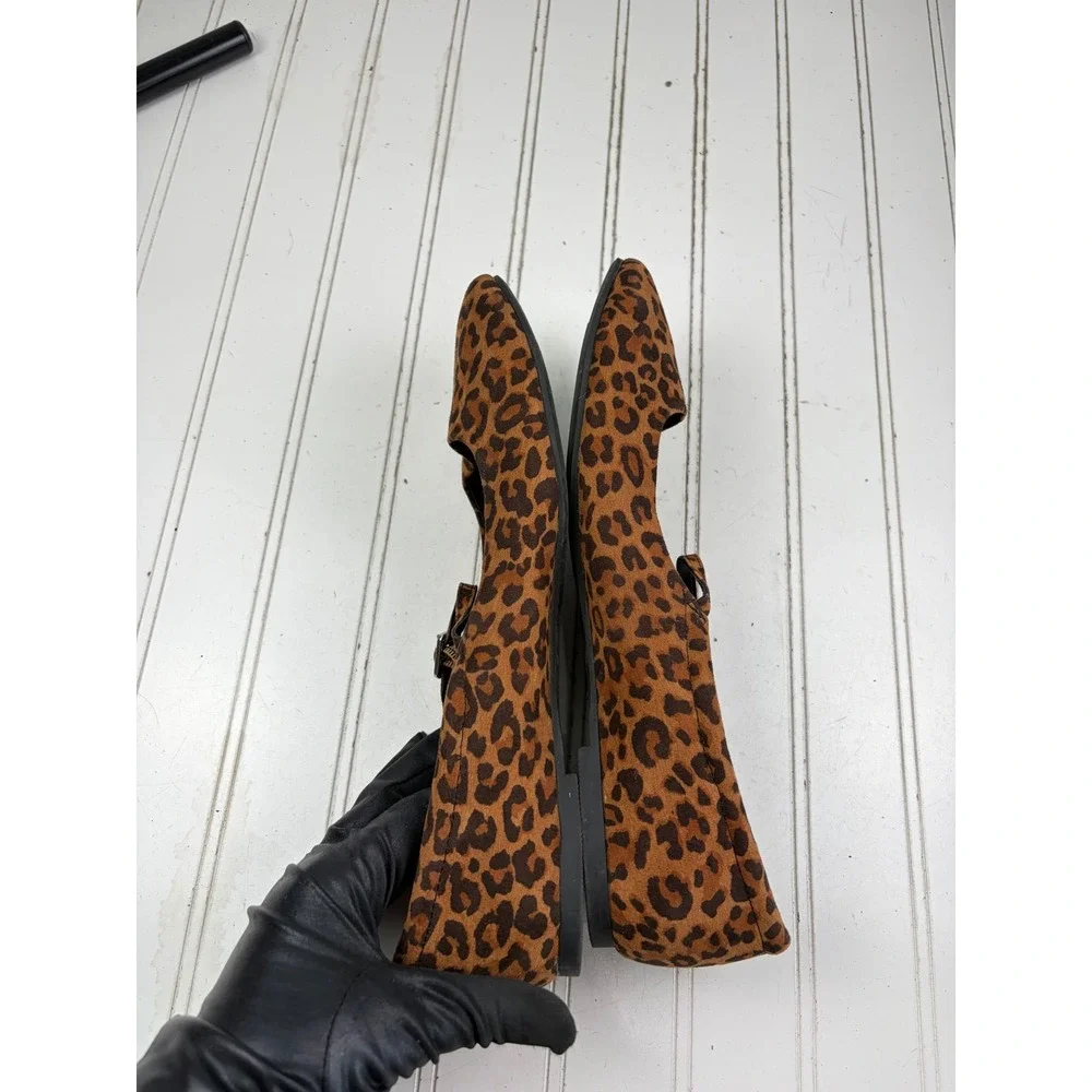 Wild Fable Leopard Print Elsa Mary Jane Flats Square Toe Women's Size 11